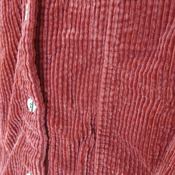 Studio Ease Size 10 Magenta Berry Corduroy Jacket Top Ribbed Long Sleeve Fall - Picture 7 of 9